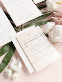 Luxury Tropicana A Palm Tree Wrap Laser Cut Leaves with RSVP + Reception Suite Invitation