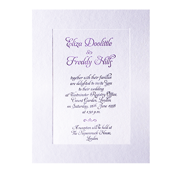 Invitation de mariage en relief en relief.