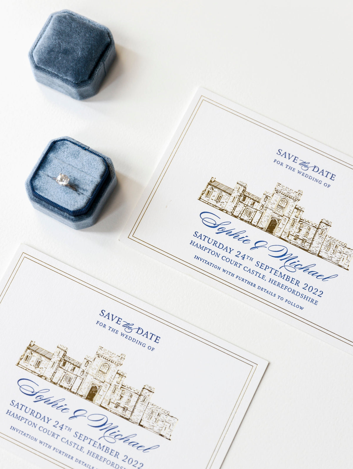 La tua sede | Lamina di lusso e stampa tipografica salva la data con busta