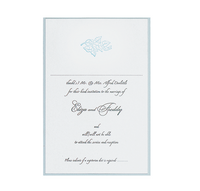 Carte de réponse de mariage classique en satin bleu, RSVP