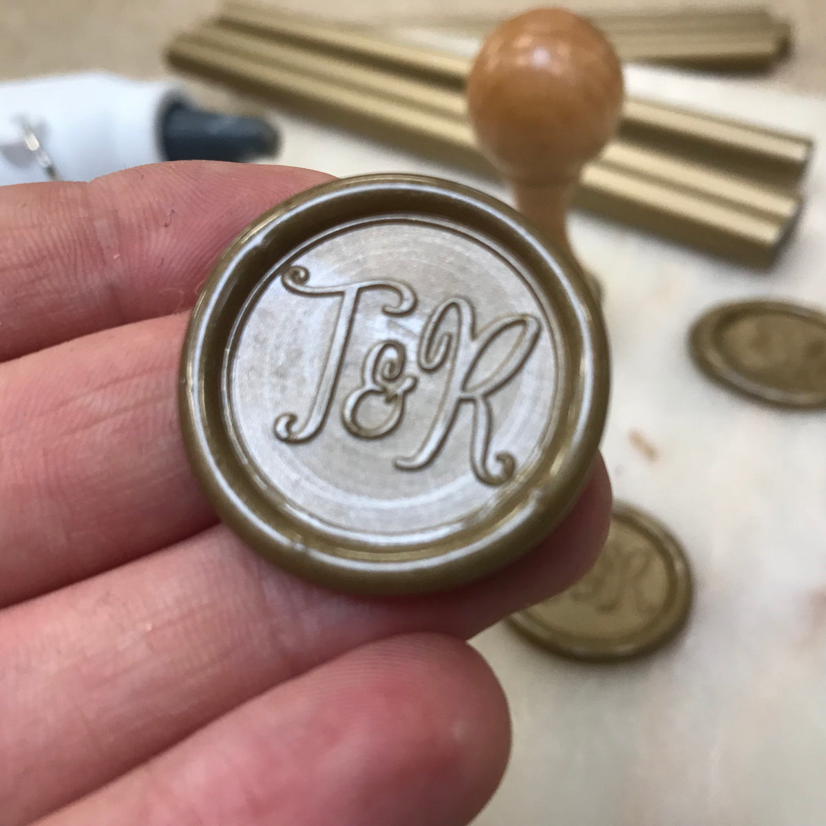 Add-On : Custom Wax Seal in Any font / Motif with Wax Seal Stamp