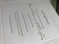Debossed 710gsm Luxury Letterpress Elegant Day Invitation