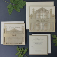 Suite de recepción nocturna cortada con láser con puerta ornamental y banda para el vientre