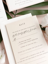 Luxury Tropicana A Palm Tree Wrap Laser Cut Leaves with RSVP + Reception Suite Invitation