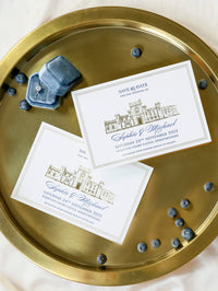 La tua sede | Lamina di lusso e stampa tipografica salva la data con busta