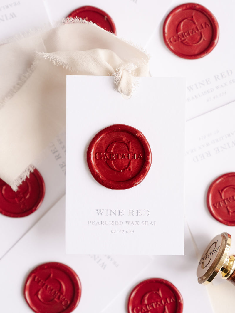 Sigillo di ceralacca in rosso vino perlato – Cartalia