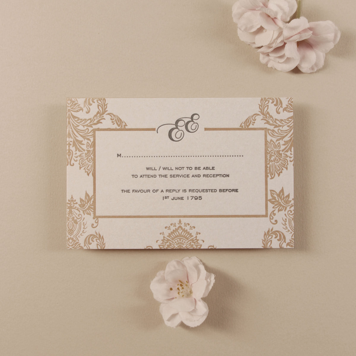 Luxury 800 gsm Embossed Damasque Day Wedding Invitation