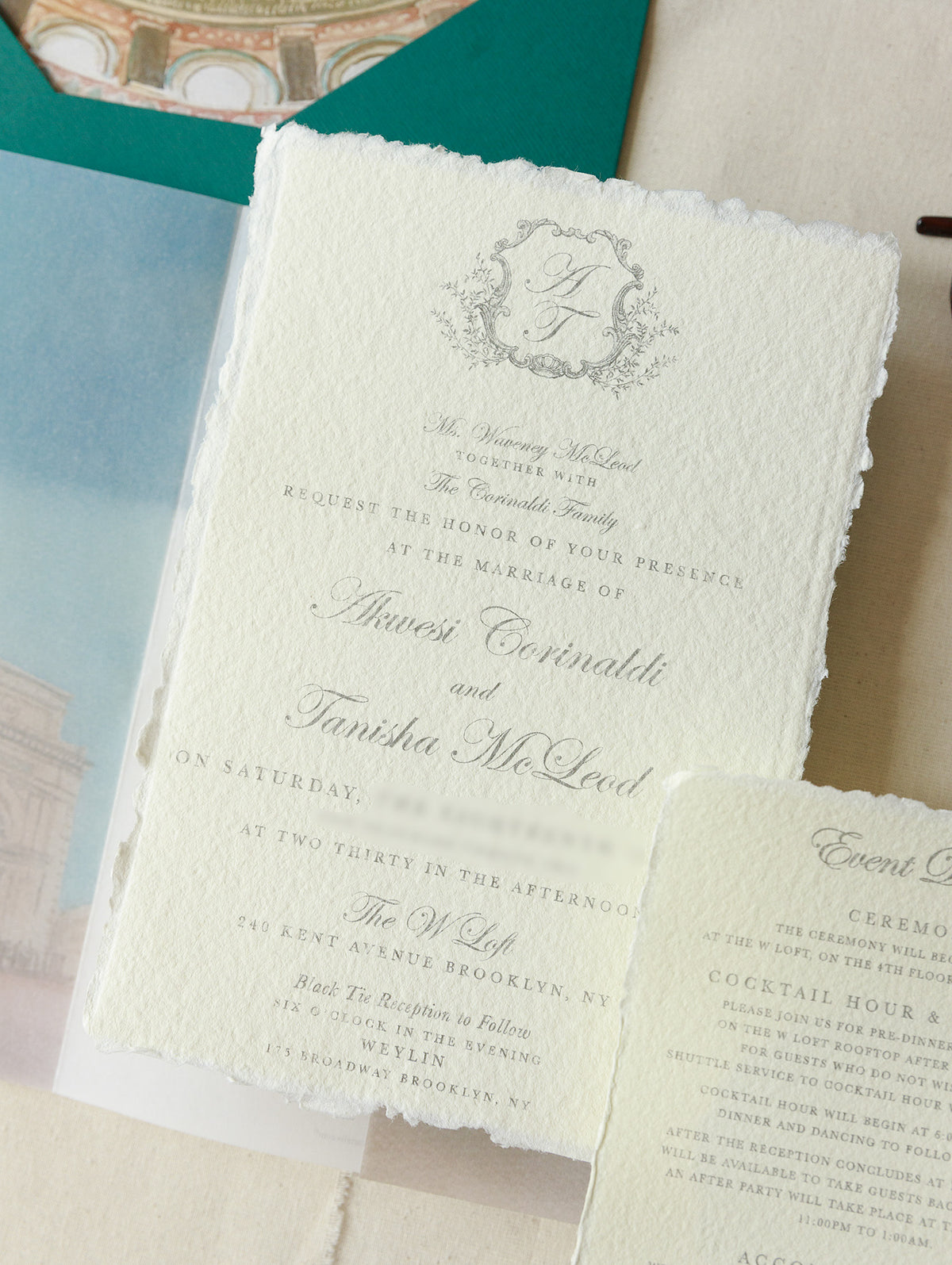 Venue : Weylin The Iconic Wedding Venue in Brooklyn, NYC Invitations on  Hand Made Paper and Venue | Bespoke Commission A&T