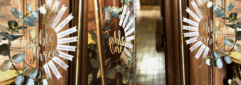 Innovative & Unique Dream Table Plan in Copper Hoops with Flag Place Cards