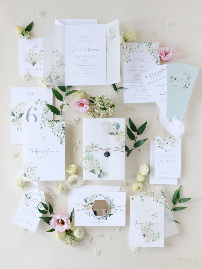 White Hydrangea & Greenery Modern Suite