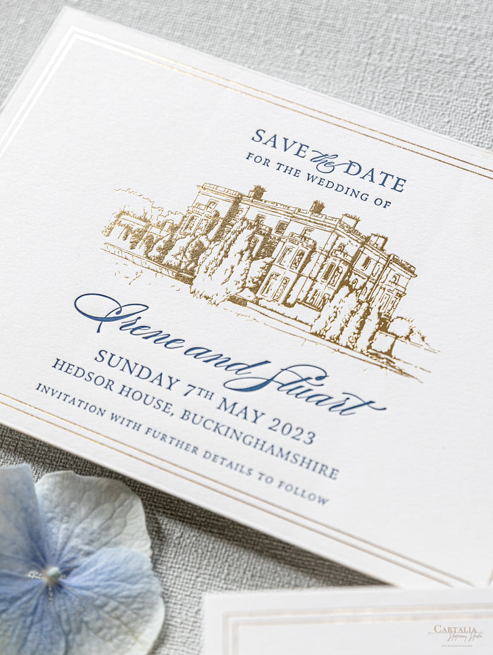 Sketch Wedding Venue Invitations