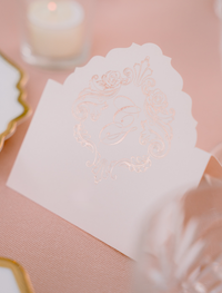 Blush Deckled Edge Luxury Rose Gold Foil Place card