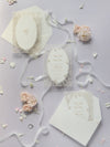 Invito al giorno delle nozze con rose romantiche champagne tagliate al laser