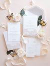 Folder Pocket Pearl Foil Intricate Laser Cut Roses Suite with Rsvp Card