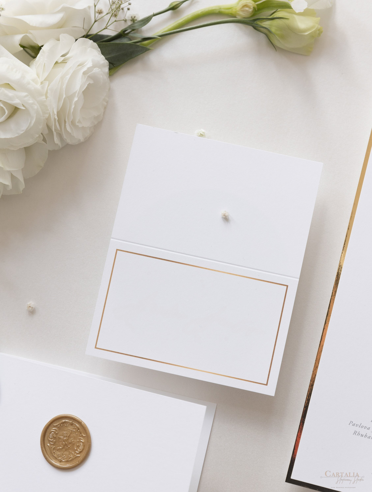 Classic Modern Calligraphy Cupids Amore Place Card