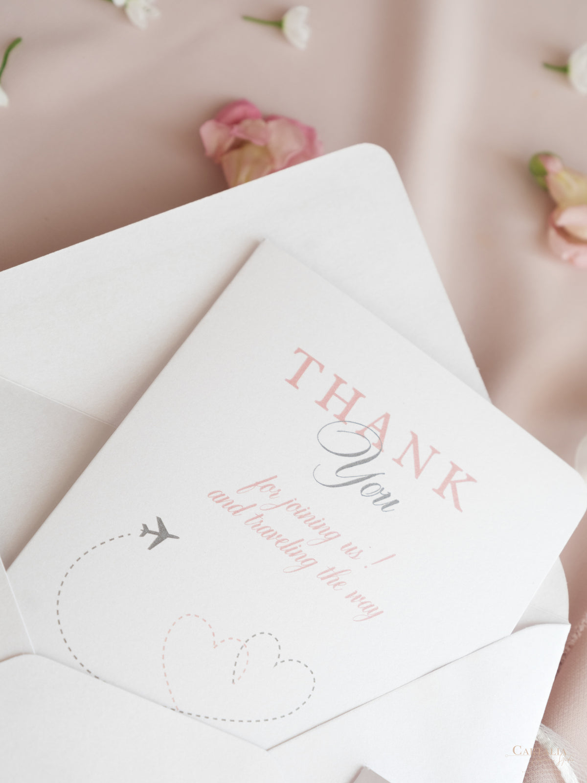 Thank you Cards with own message - matching Passport Wedding Invitation