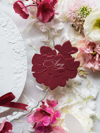 Oval 3D Sculpted Menu in Bordoux | Letterpress on 330gsm Premium Ivory Matt Cardstock (Copy)