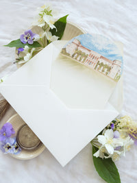 Arch Thank You Cards  | Watercolour Venue Drawing | Bespoke Commission H&B