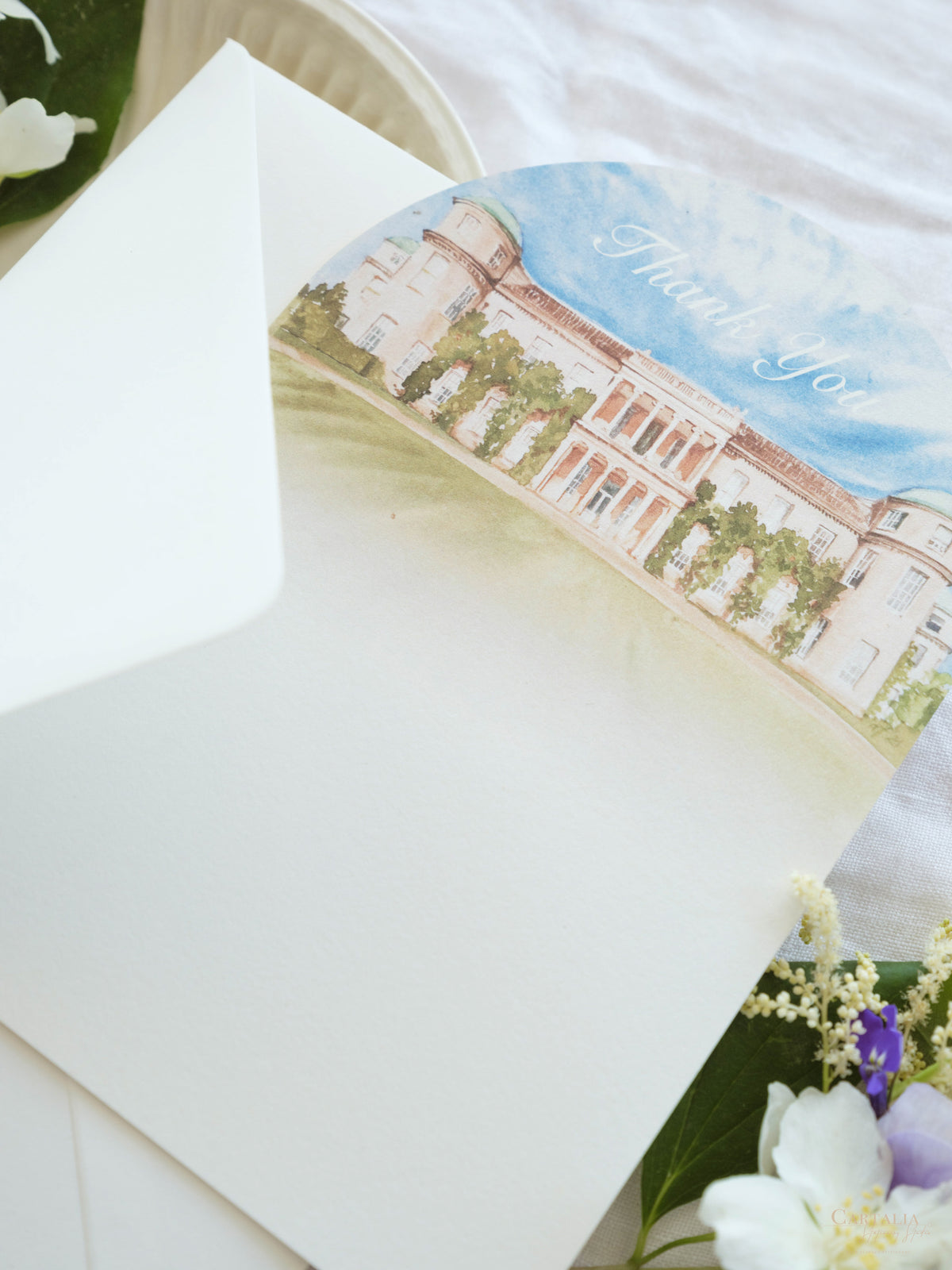 Arch Thank You Cards  | Watercolour Venue Drawing | Bespoke Commission H&B