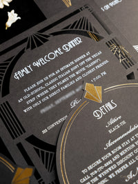 Luxury Boxed Invitation: Gold Foil Casino, Las Vegas Art Deco Wedding Invitation | Bespoke Commission T&A, The Wedding Salons at Wynn Las Vegas