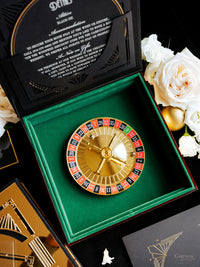 Luxury Boxed Invitation: Gold Foil Casino, Las Vegas Art Deco Wedding Invitation | Bespoke Commission T&A, The Wedding Salons at Wynn Las Vegas