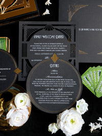 Luxury Boxed Invitation: Gold Foil Casino, Las Vegas Art Deco Wedding Invitation | Bespoke Commission T&A, The Wedding Salons at Wynn Las Vegas