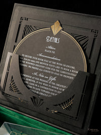 Luxury Boxed Invitation: Gold Foil Casino, Las Vegas Art Deco Wedding Invitation | Bespoke Commission T&A, The Wedding Salons at Wynn Las Vegas