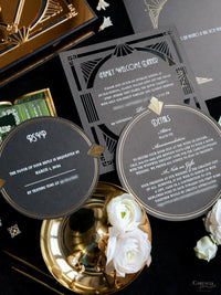 Luxury Boxed Invitation: Gold Foil Casino, Las Vegas Art Deco Wedding Invitation | Bespoke Commission T&A, The Wedding Salons at Wynn Las Vegas