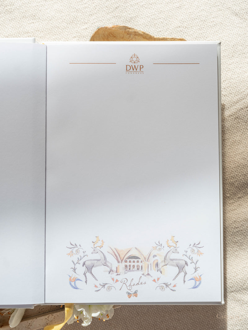 BESPOKE Congress Book Stationery with Gold Foil |  Rhodes, Greece