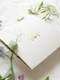 Book Book Boîte Boîte Pocket de luxe fait à la main | Motifs de citron floral aquarelle