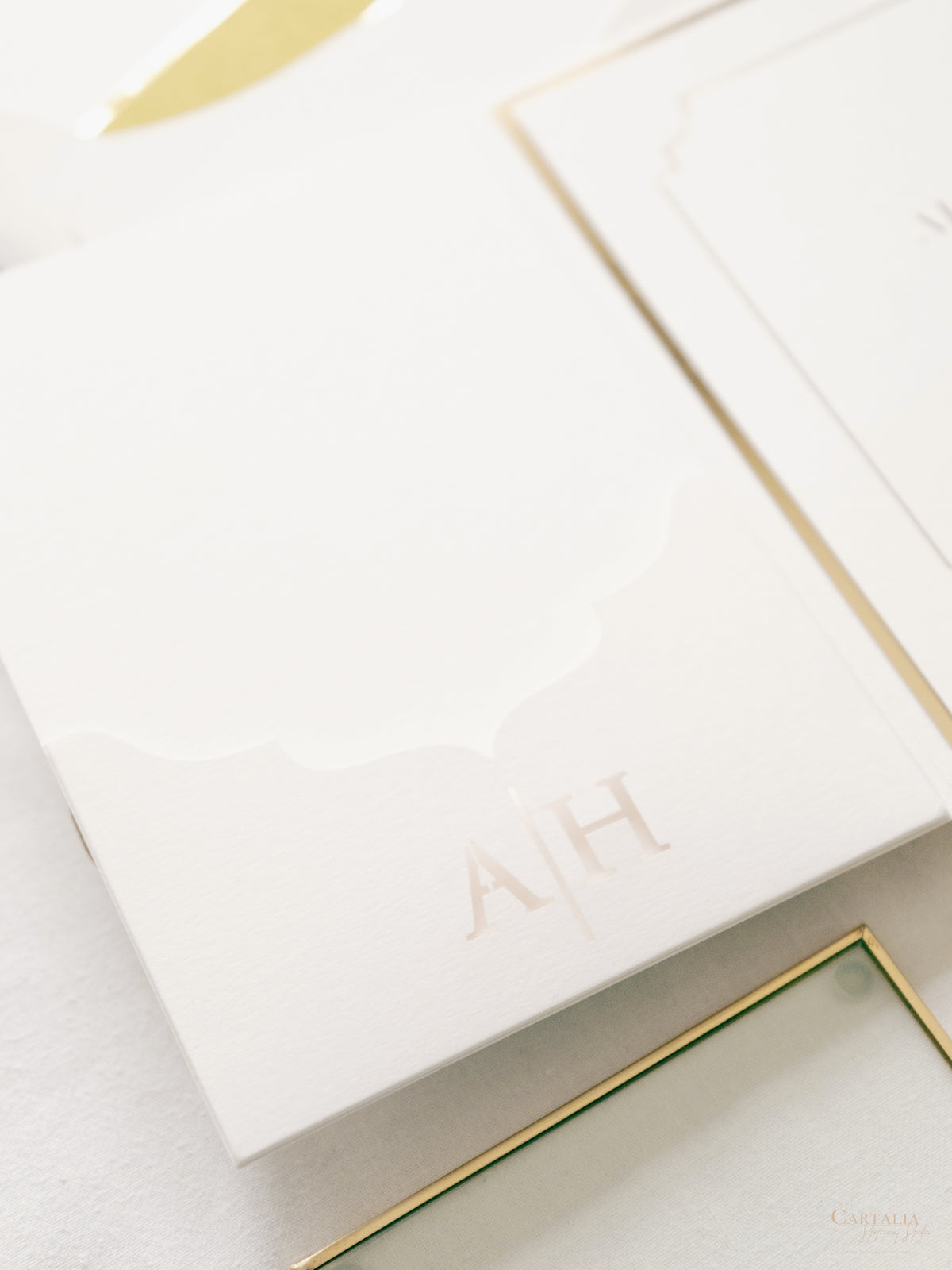 Luxurious Pocket Invitation for Desert Wedding in La Quinta California |  Palm Trees | Bespoke Commission A&H