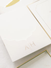 Luxurious Pocket Invitation for Desert Wedding in La Quinta California |  Palm Trees | Bespoke Commission A&H