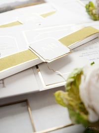 Luxurious Pocket Invitation for Desert Wedding in La Quinta California |  Palm Trees | Bespoke Commission A&H