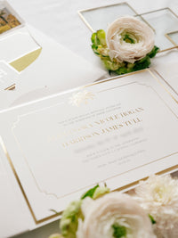 Luxurious Pocket Invitation for Desert Wedding in La Quinta California |  Palm Trees | Bespoke Commission A&H
