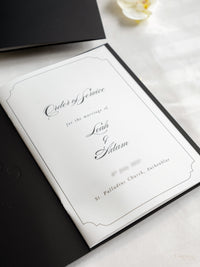 BESPOKE Order Of Service Booklet With Foil Monogram