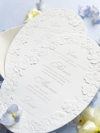 Oval 3D Sculpted Menu | Letterpress on 330gsm Premium Ivory Matt Cardstock
