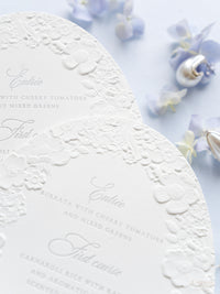 Oval 3D Sculpted Menu | Letterpress on 330gsm Premium Ivory Matt Cardstock