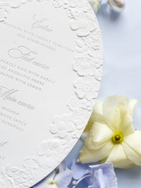 Oval 3D Sculpted Menu | Letterpress on 330gsm Premium Ivory Matt Cardstock