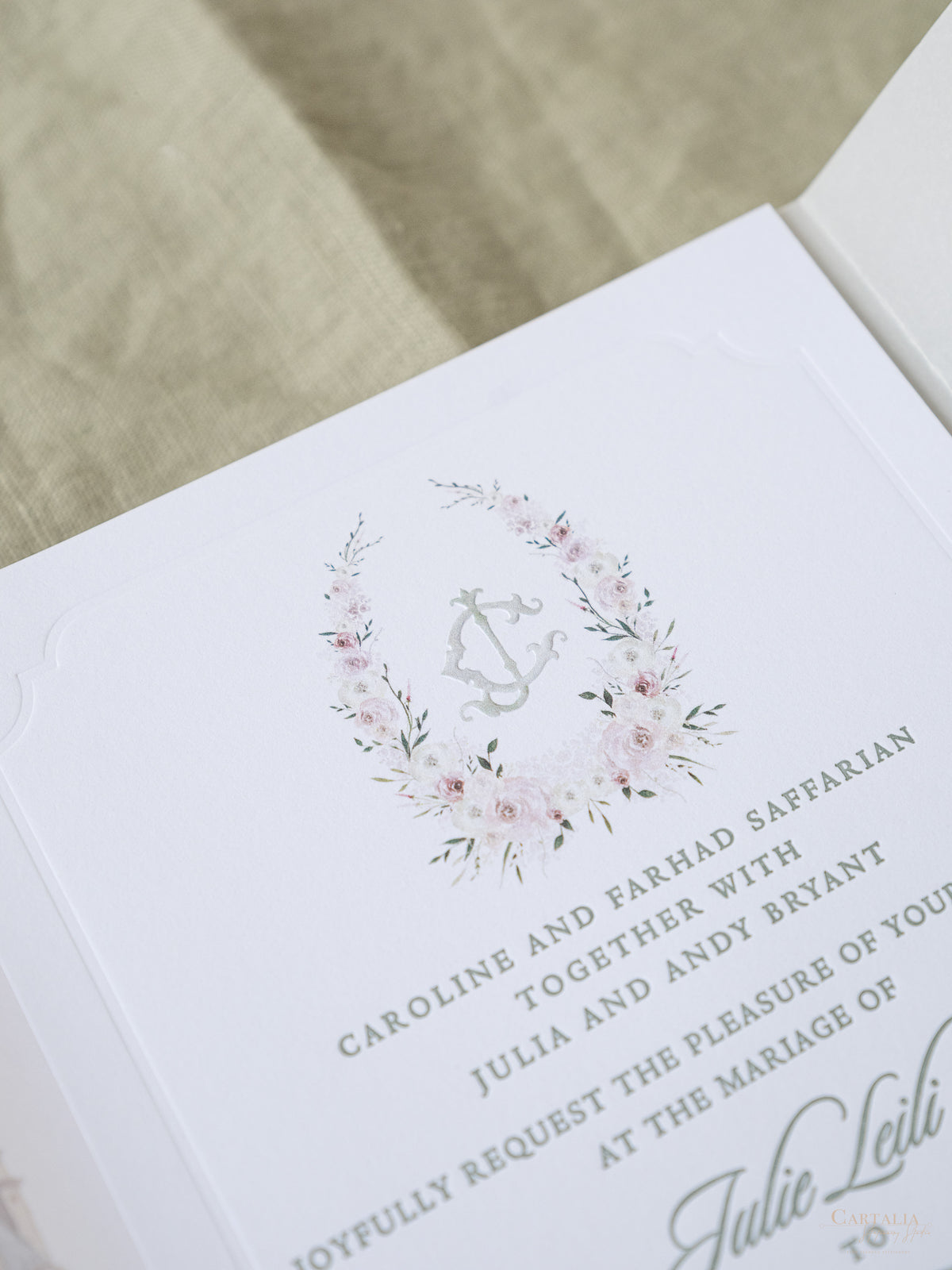 Luxurious Vellum Invitation Suite with Custom Watercolour Design | Bespoke Commission J&C