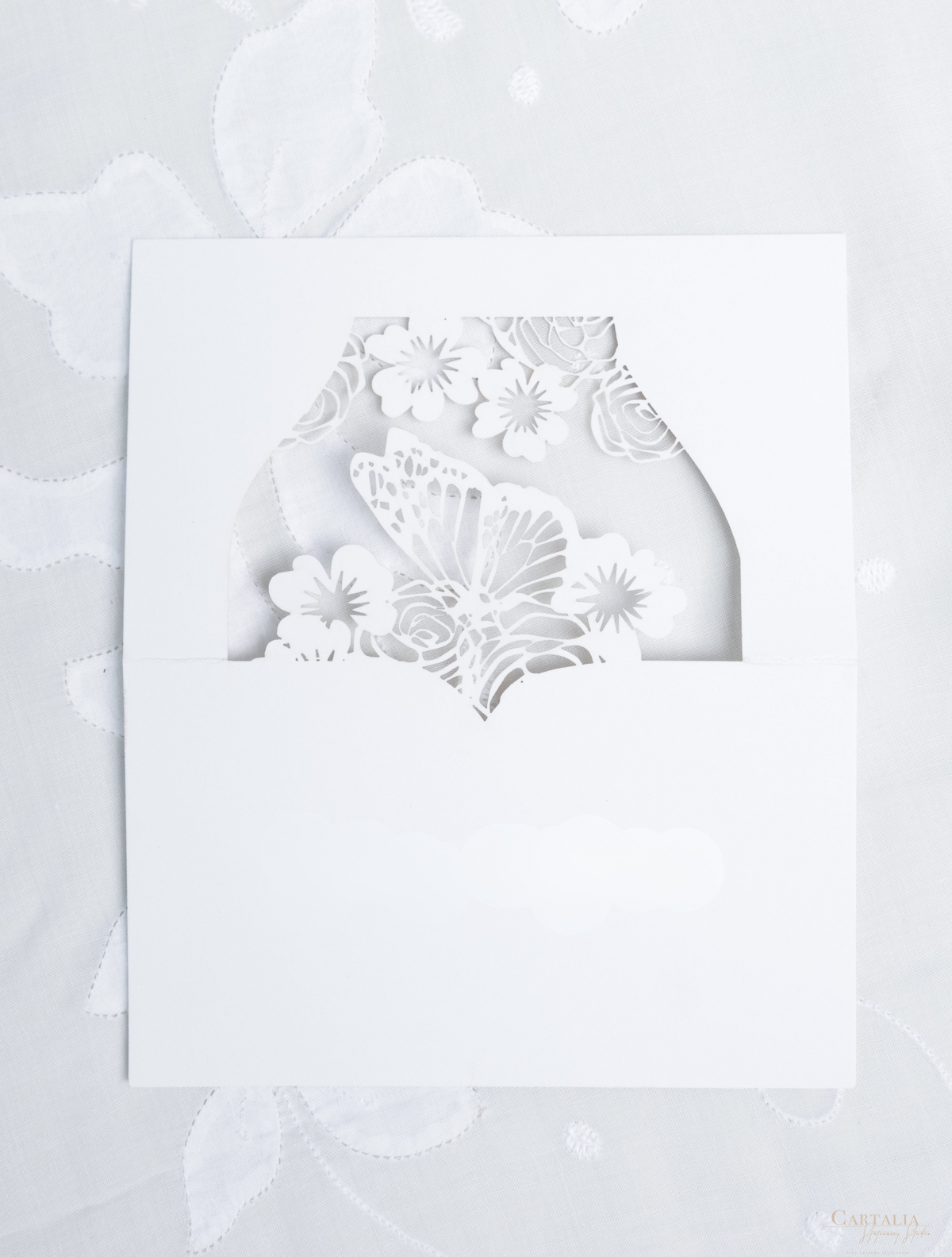 Bespoke Laser Cut Place Card | Butterflies & Flowers
