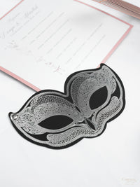 Luxury Silver Foil Masquerade Ball Invitations | Bespoke Commission D&A