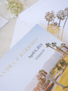 Salva la data con foto personalizzata con design a forma di palma e lamina d'oro | Commissione su misura A&amp;H