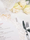 Unique Luxurious Roses Oval Foil Plate Menu | Dinner Menu