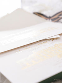 Stampa tipografica salva la data con schizzo della sede in lamina d'oro | CASA GLOSTER
