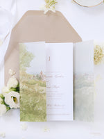 Vellum Watercolour Wedding Invitation | Petersham Hotel | Bespoke Commission R&J