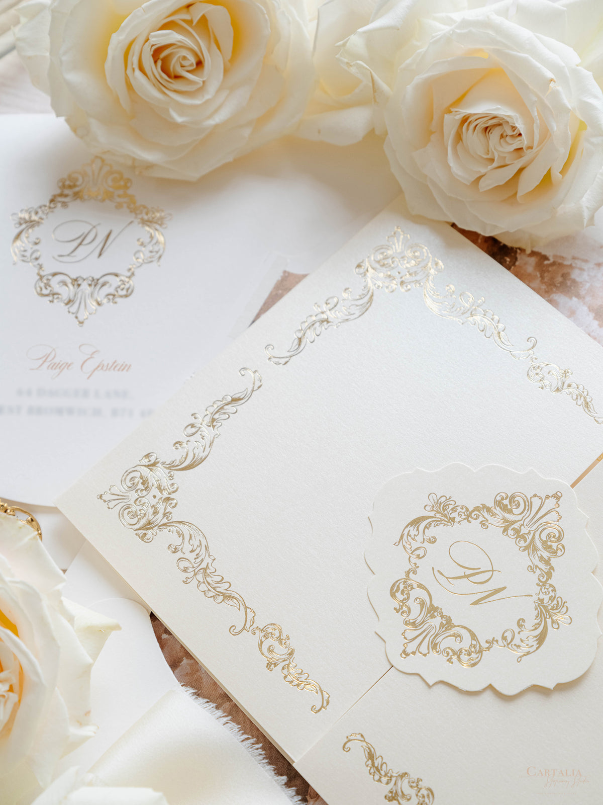 Invitación de lugar PERSONALIZADA Suite plegable de bolsillo de lujo Invitación de boda | MUESTRA