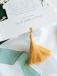 Bespoke Las Vegas Watercolour Wedding Thank You Cards with Gold Foil & Velvet Box
