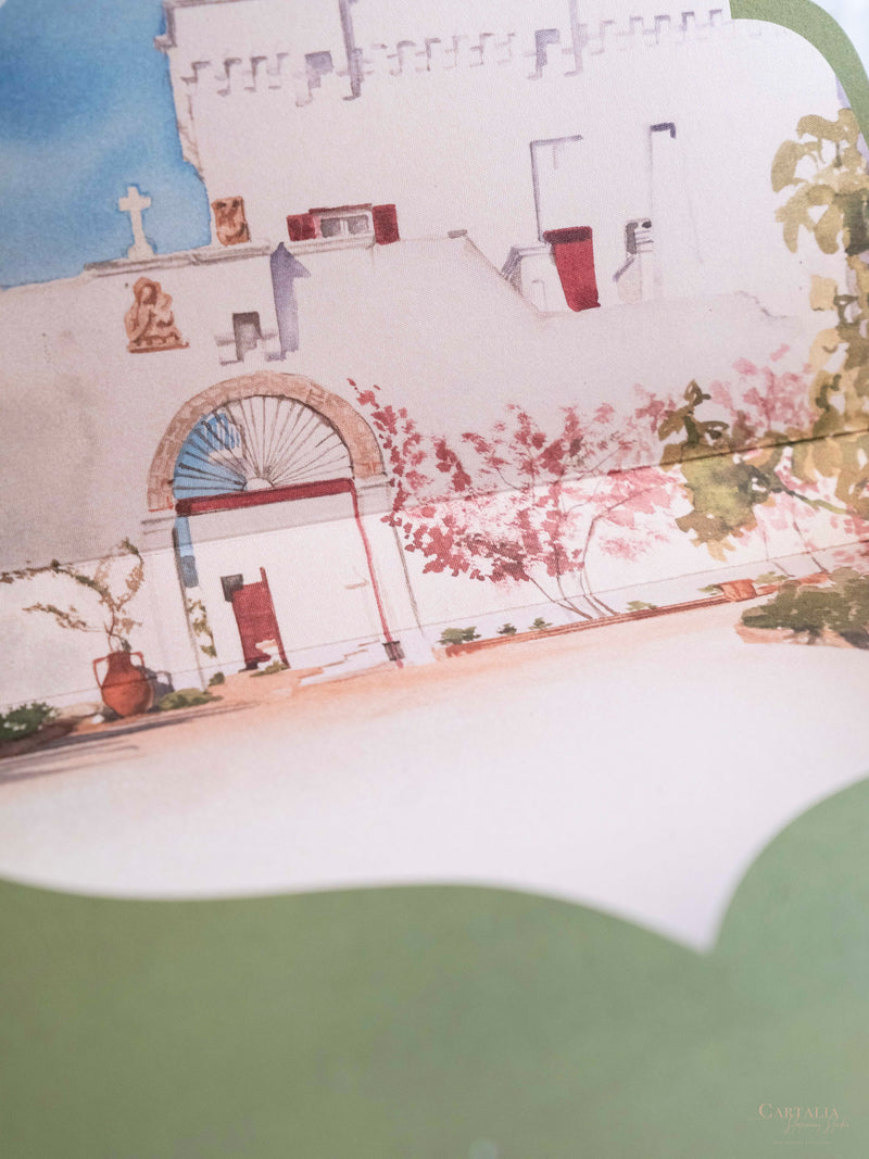 Luxury Wedding Box with Passport in Vegan Leather & Venue | Puglia, Italy| Bespoke C&C