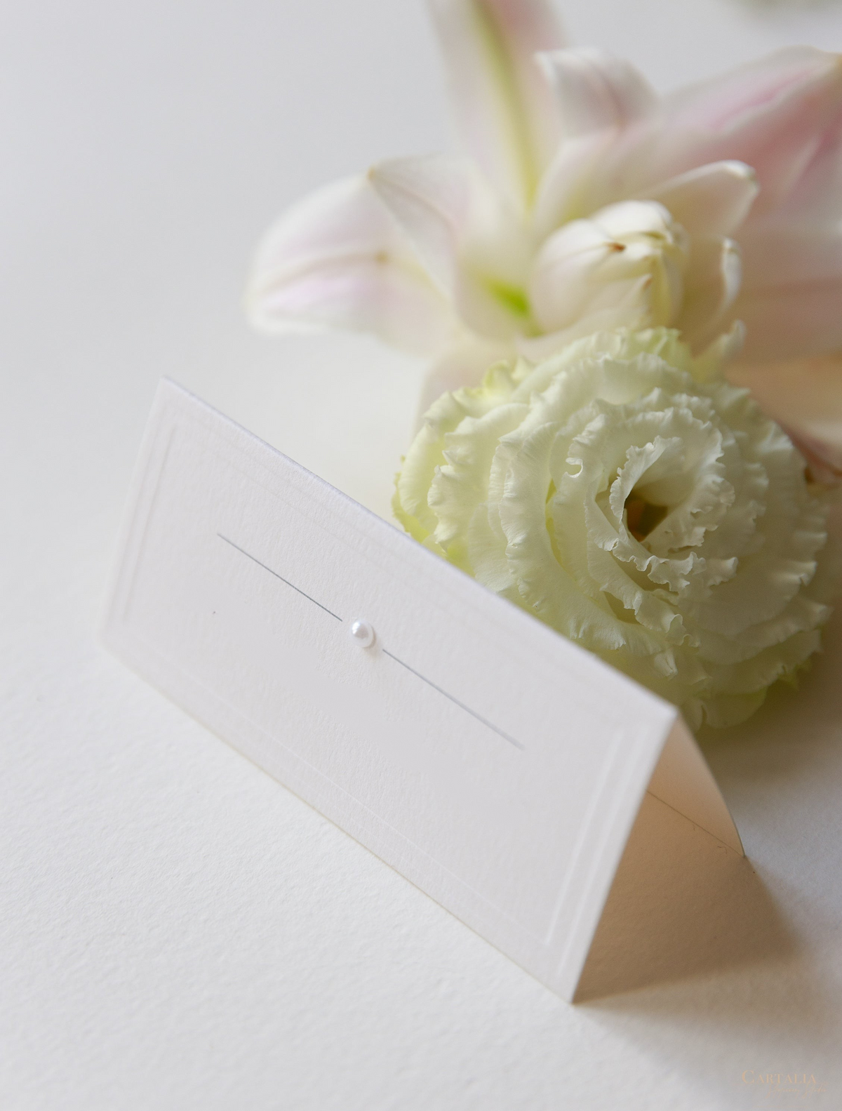 Luxury Embossed Pearl Place Card