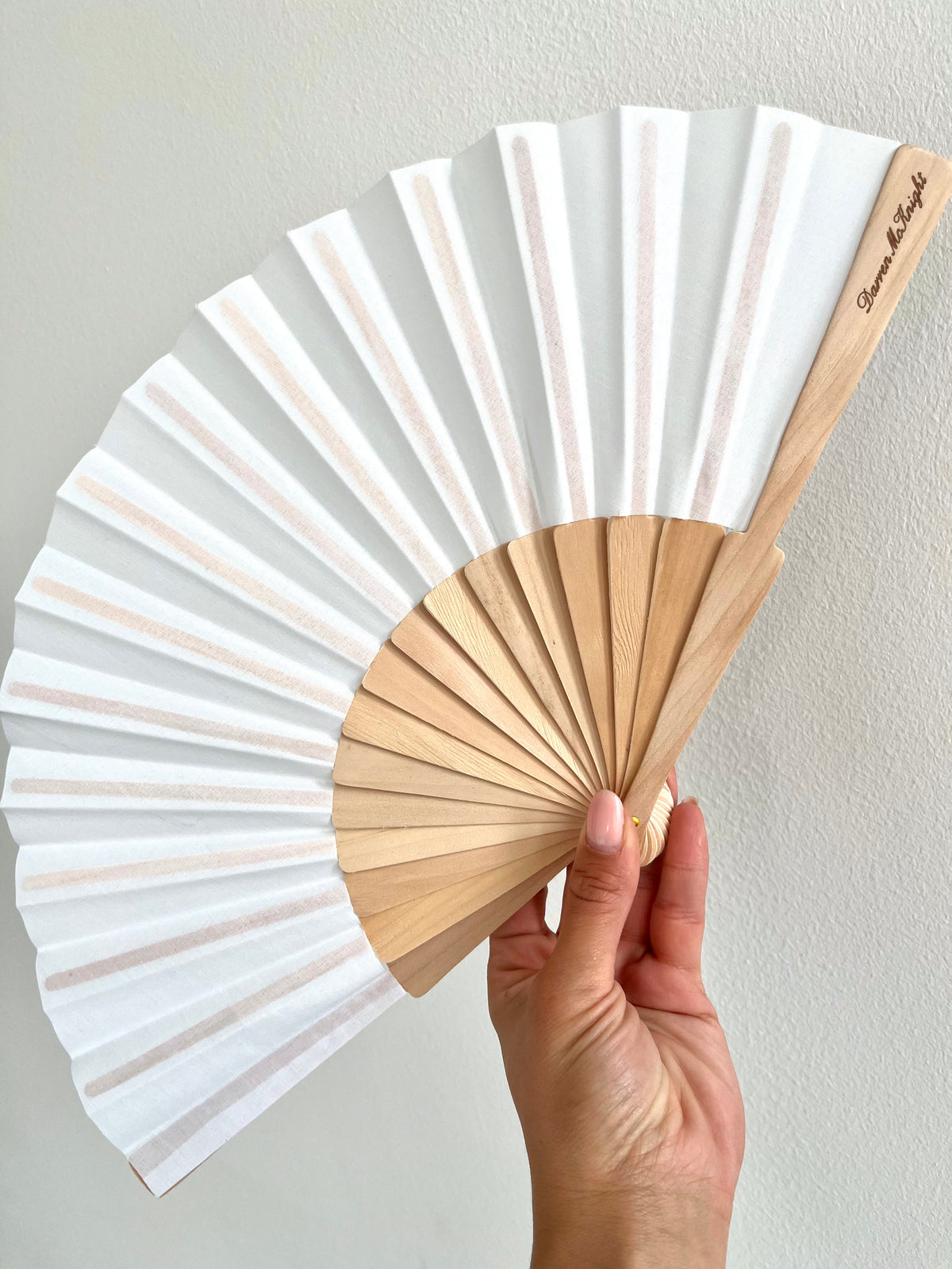 Hand Made 100 Wooden Custom Wedding Fan Printed with Menu Monogram Cartalia